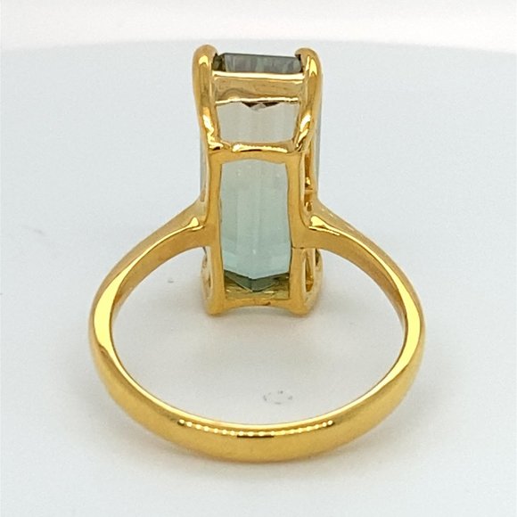 Bi Color Tourmaline 7.25ct Solid 14K Yellow Gold Ring - Picture 5 of 6
